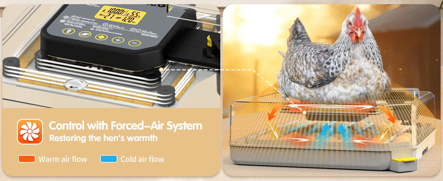 48 Egg Incubator with Auto Temperature & Humidity Control