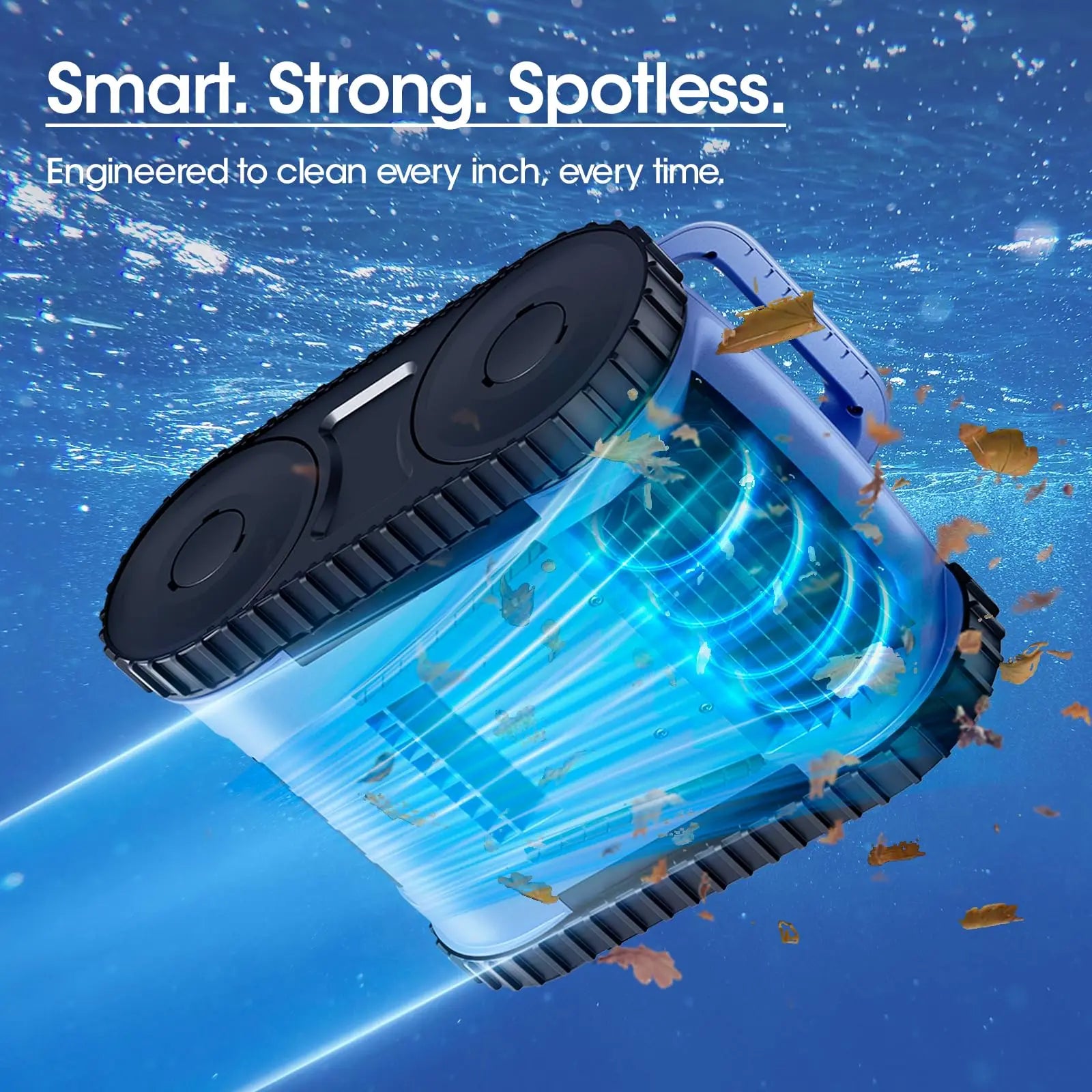 Cordless Robotic Pool Vacuum 150 Min Runtime 2000 sq.ft Coverage