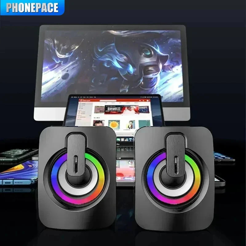 Computer Speaker Stereo Sound With Microphone 3.5mm AUX Home Office PC Speaker for Macbook Desktop Notebook Computer Loudspeaker 