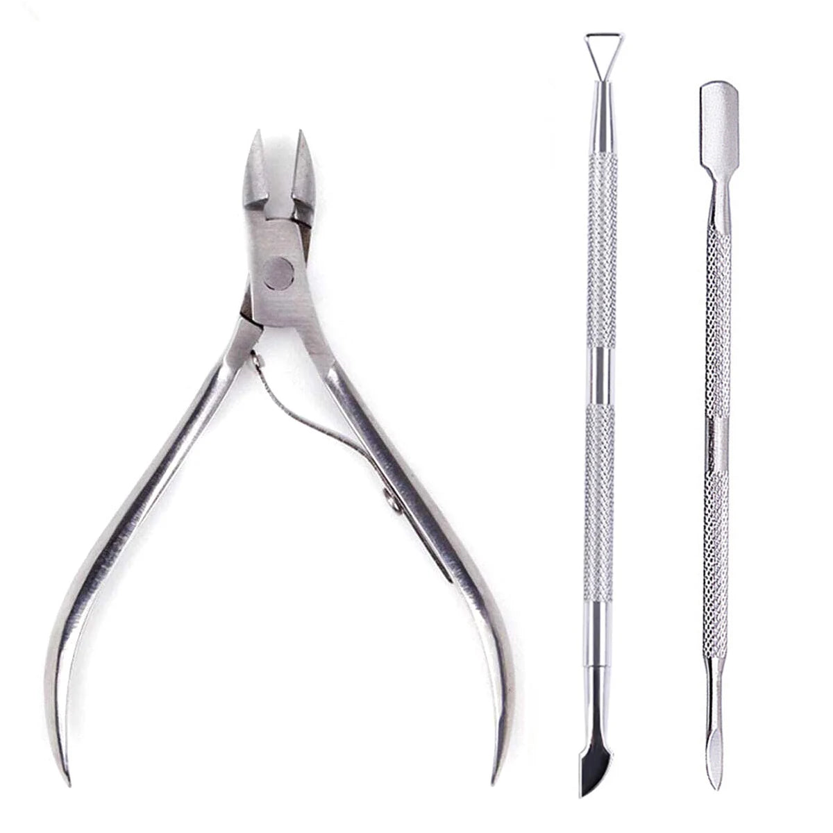 4 Pcs/Set Professional Stainless Steel Nail Cutter Scissor Nippers Muti Function Cuticle Pusher Remover Nail Care Manicure Kits 