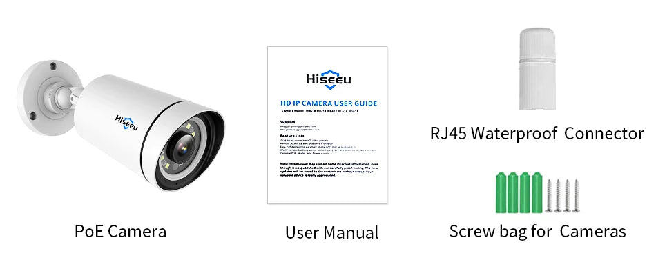 4K 8MP Outdoor PoE IP Security Camera with Audio, Motion Alarm, Color Night Vision, ONVIF