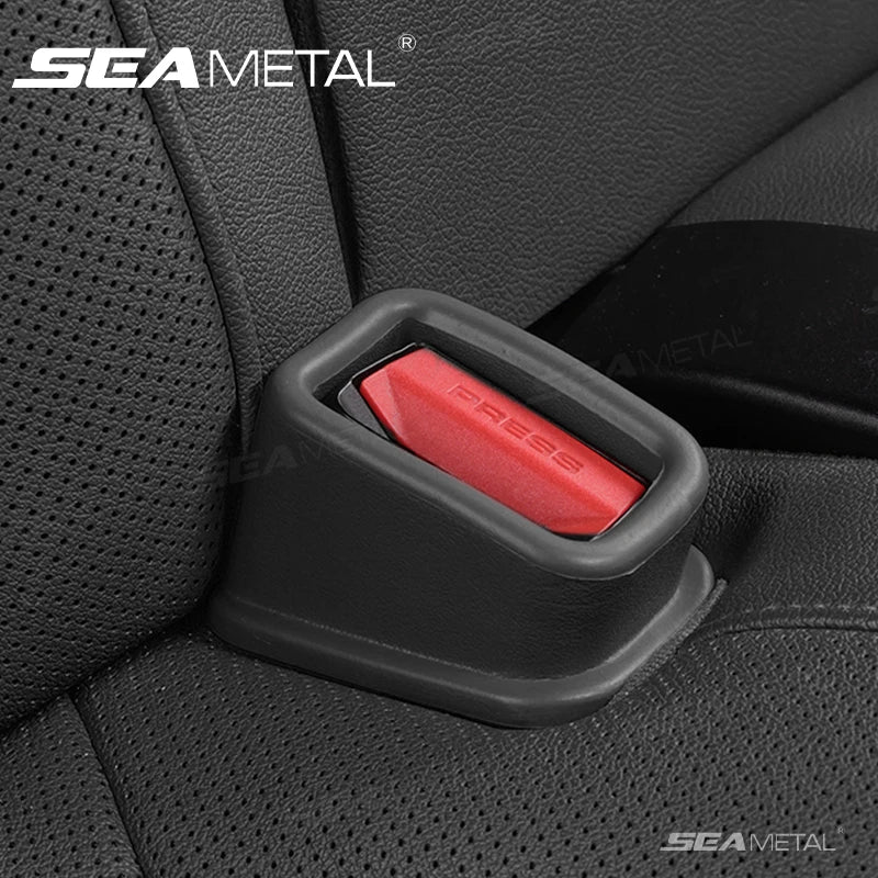 SEAMETAL 2Pcs Seat Belt Buckle Holder for Car Seatbelt Buckle Fastener Anti-Scratch Full-Wrapped Car Seatbelt Protection Cover
