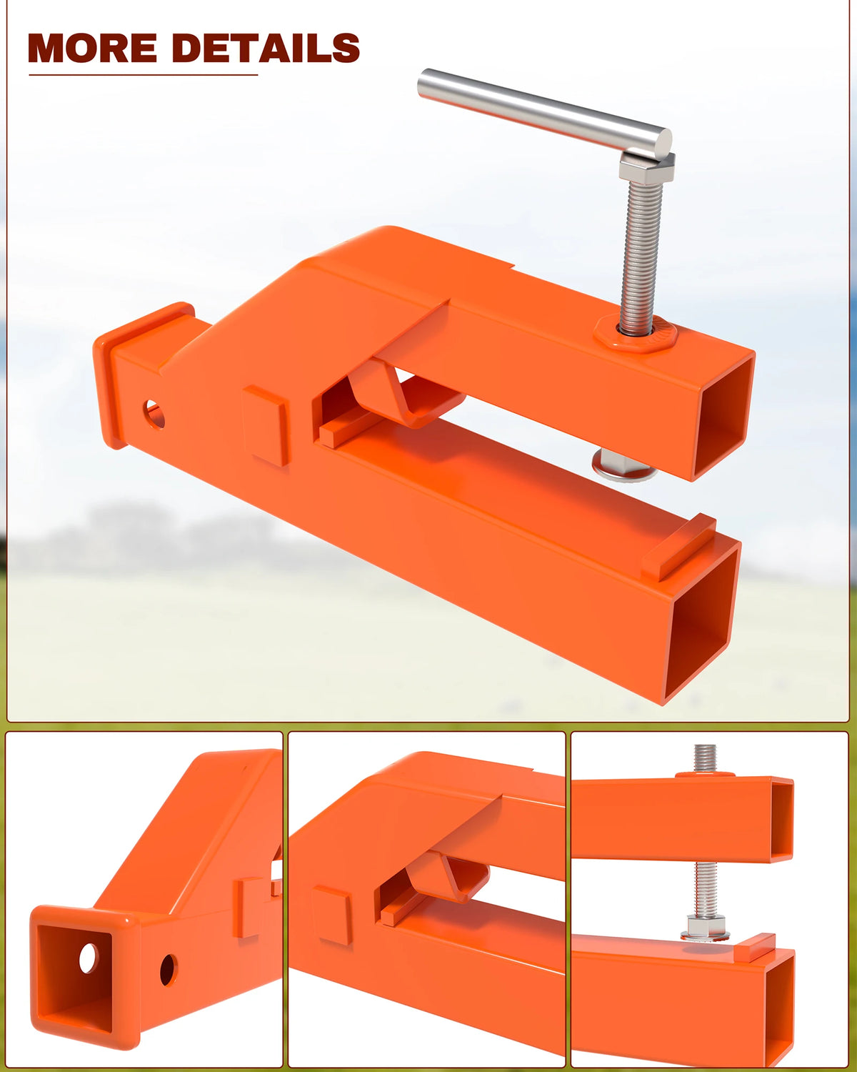 HiMISS Βαρύς 2" Ποιά Κλιπ-Ο Trailer Hitch Receiver για Τρακτέρ Μπεκ Σβήνισμα, Μπόλι Μάτσο Διακλαδιστής, Συμβατό με Deere, Συγκριτικά Φορτωμένο, SUV, Φορτηγά, Εύκολη Εγκατάσταση Χωρίς Τρύπα, Διπλός Διανομέας, Πορτοκαλί Χρώμα