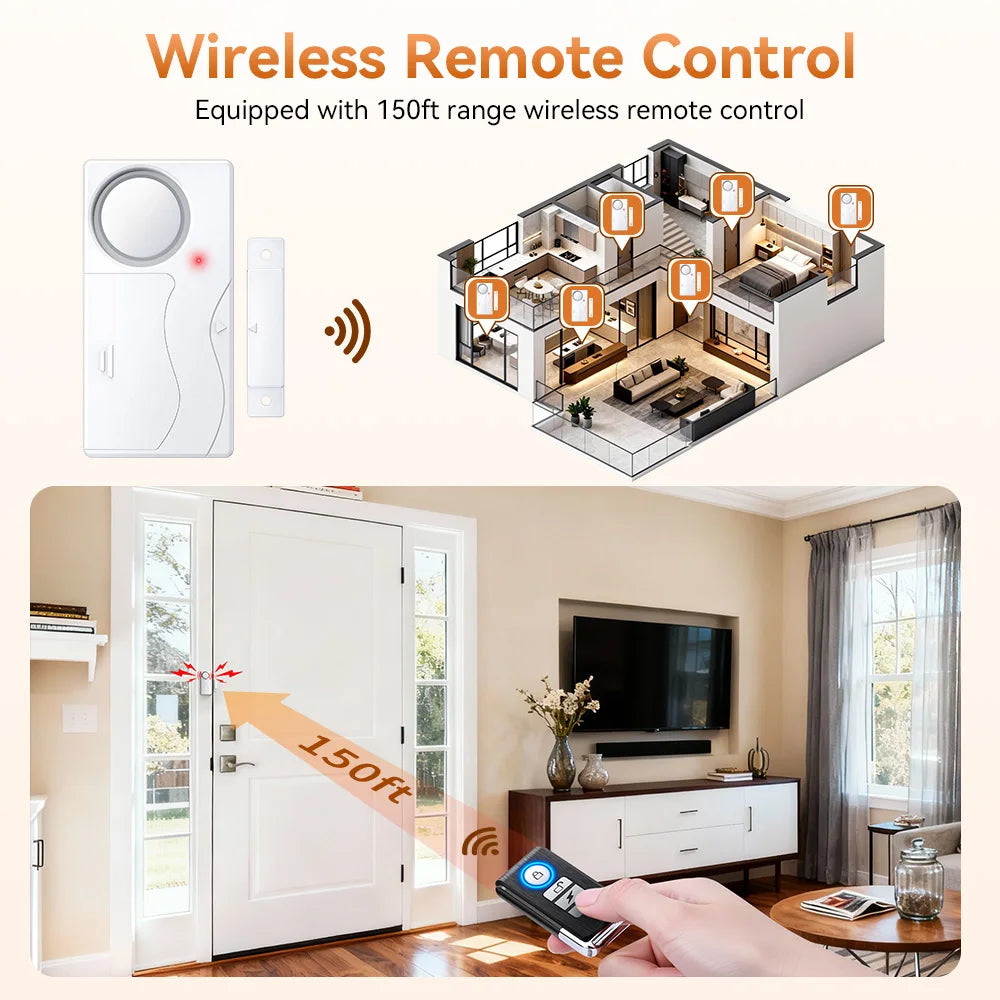 Wireless Door Contact Alarm with Remote Control