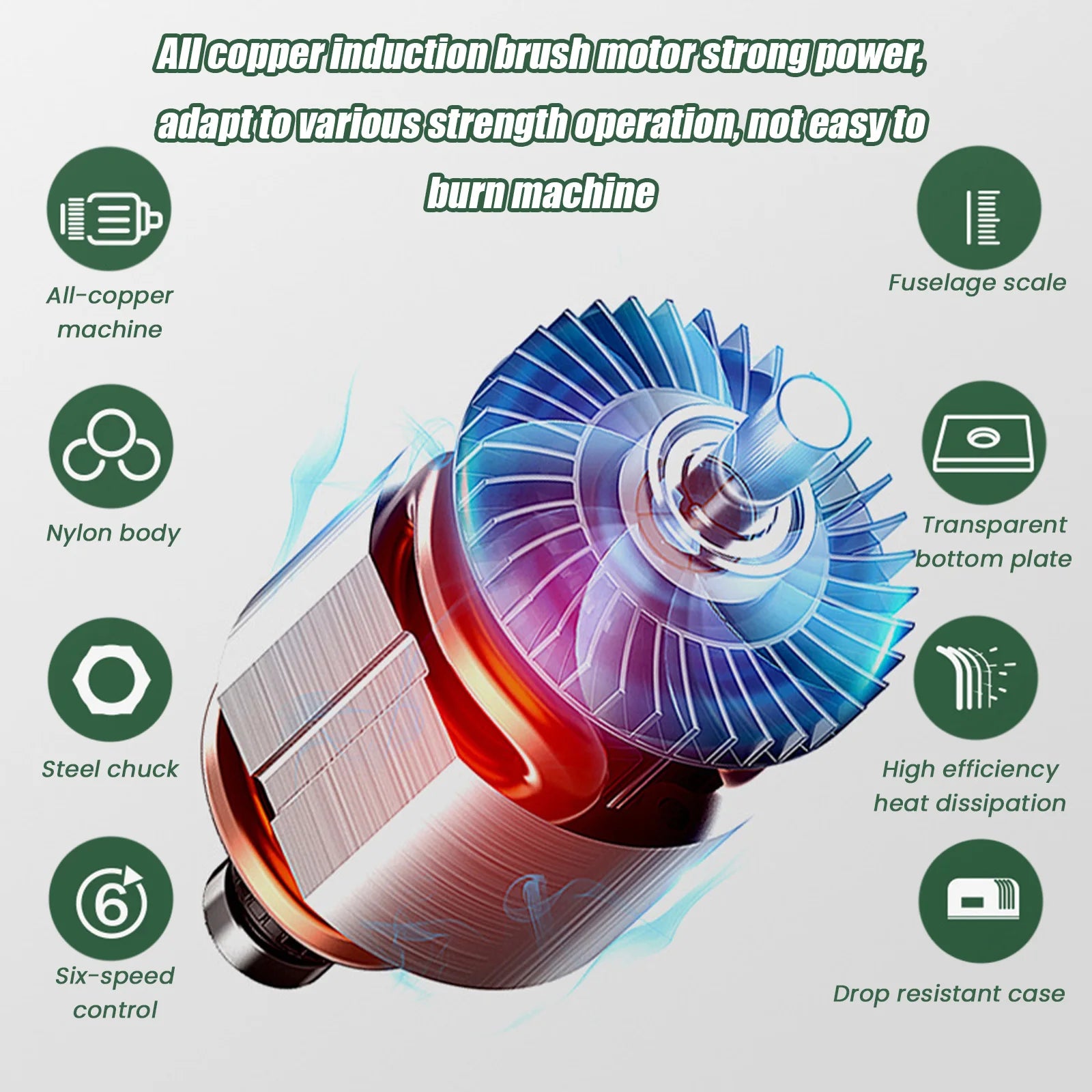 800W 6‑Speed Electric Wood Edge Router Trimmer