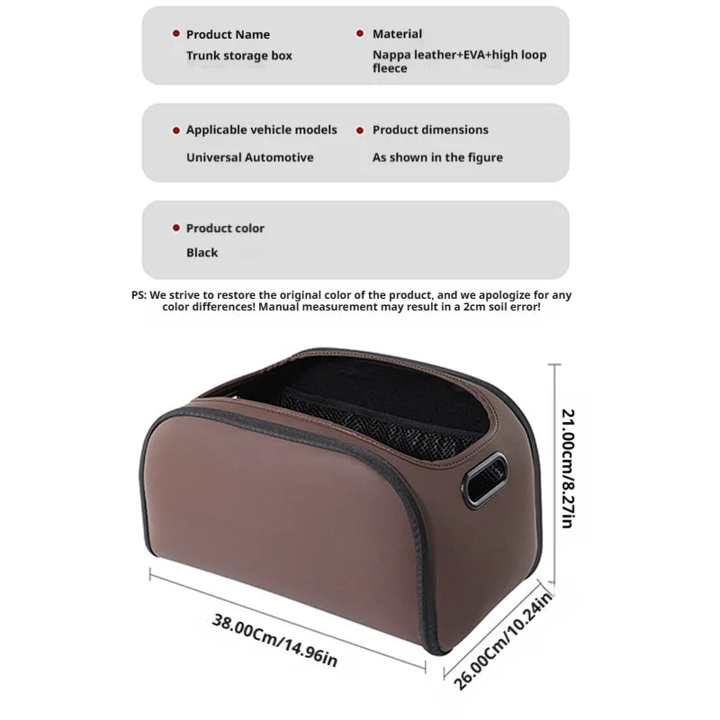 SEAMETAL Large Capacity Car Seat Organizer Universal Portable Storage Bag Zipper Side Opening Design Wear-Resistant Pu Leather