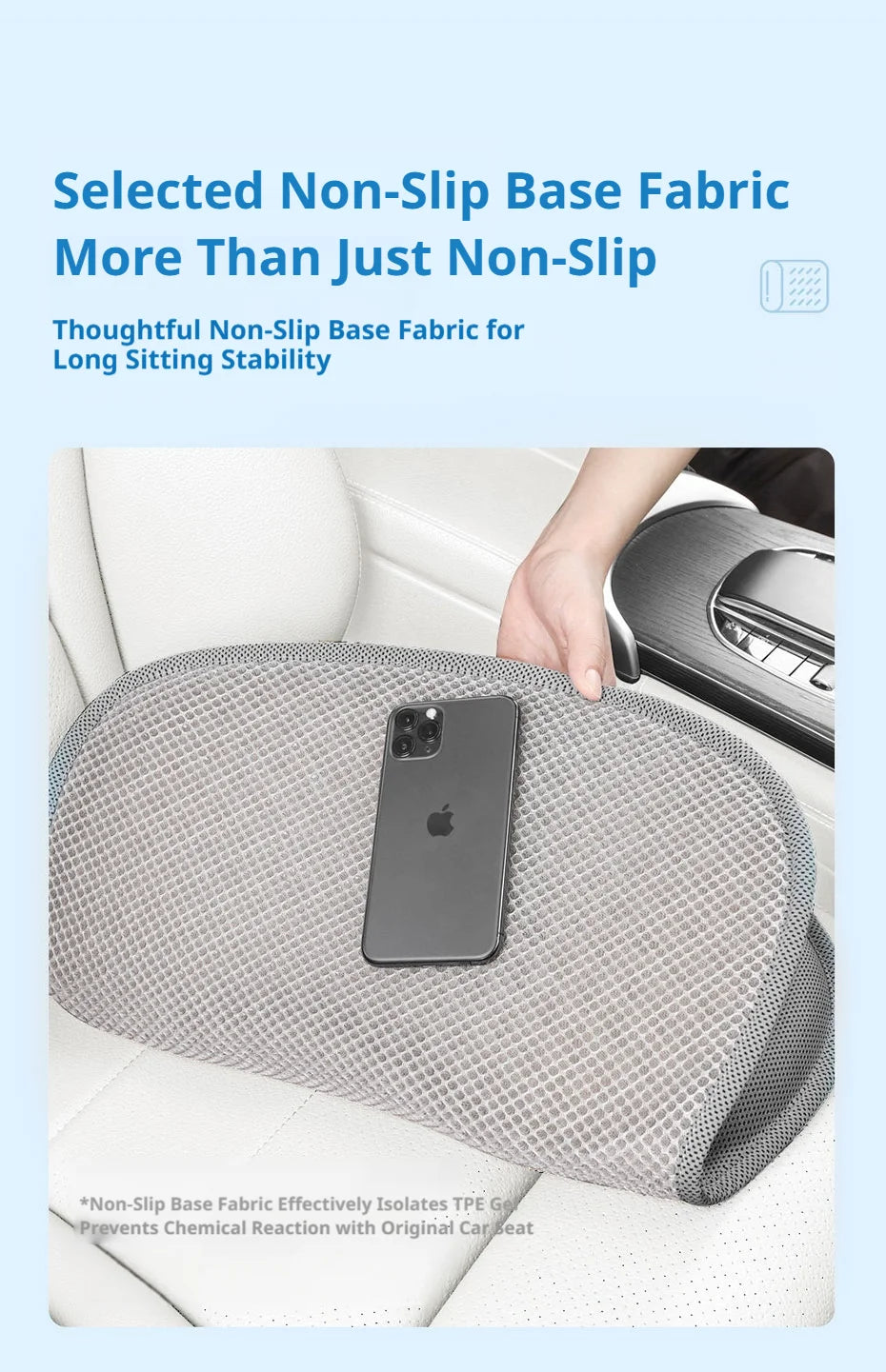 SEAMETAL Gel Car Seat Cushion Summer Breathable Cooling Seat Cushion Ergonomics Absorb Pressure Universal for Car/Office/Home