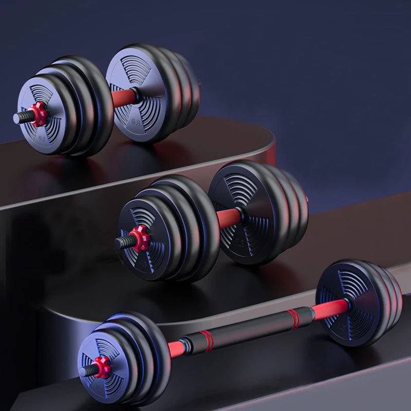 Adjustable Dumbbell to Barbell Set 5–44lbs Home Strength Kit