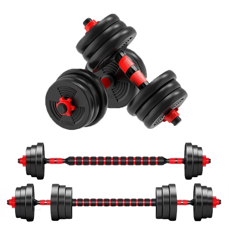 Adjustable Dumbbell to Barbell Set 5–44lbs Home Strength Kit