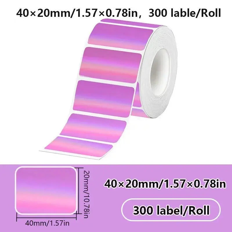 40x20MM kompatibilný Phomemo M110 M220 M200 samolepiaci farebný laser termálny papier, E210 P50 Detong P1 HPRT T20 MAKER