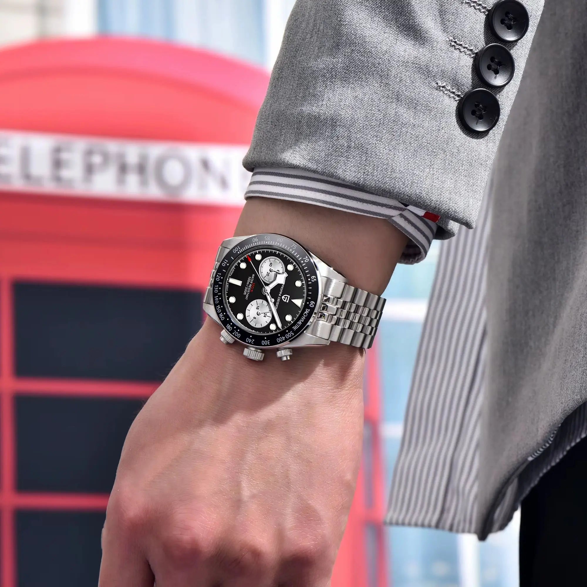 Pagani Design BB Panda kronograf ur i rustfrit stål 100M