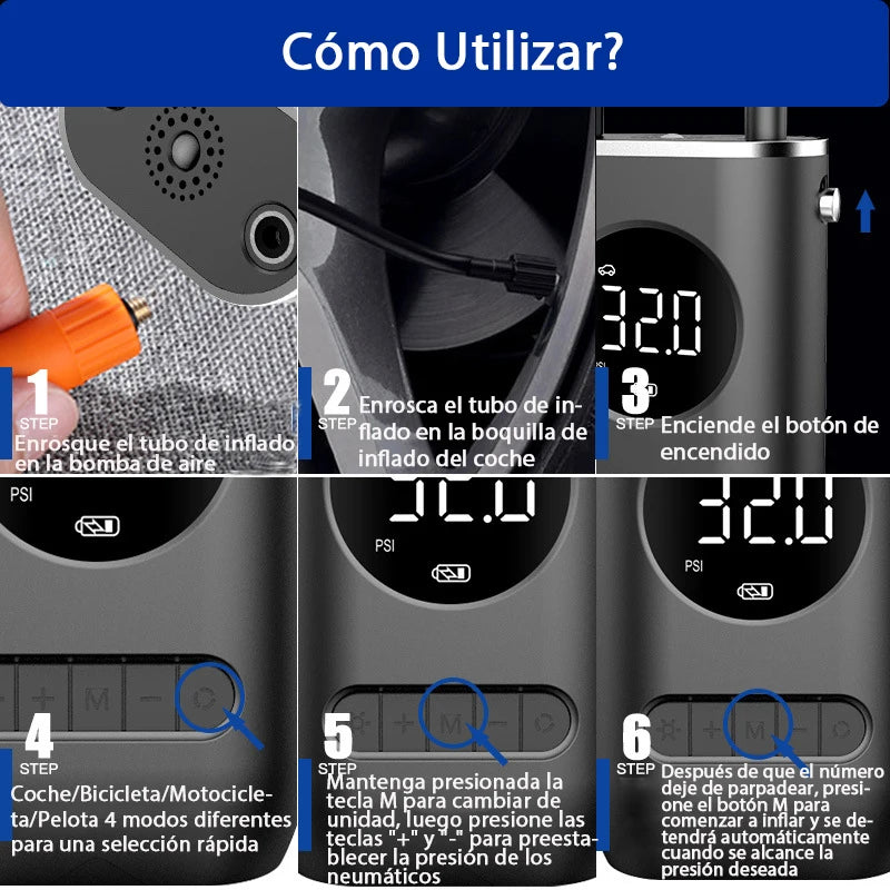 Mini elektrická vzduchová pumpa do auta Přenosný bezdrátový nafukovač pneumatik