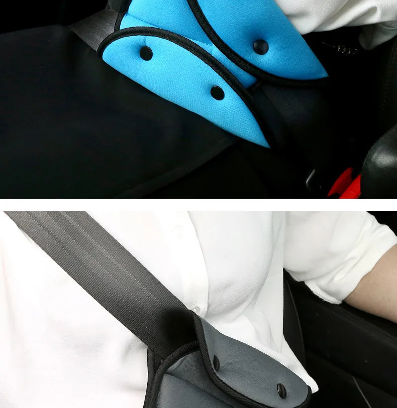 SEAMETAL Car Seat Belt Adjuster for Kids Triangle Fixed Seatbelt for Children Soft Breathable Baby Seat Belt Positioner Cushion