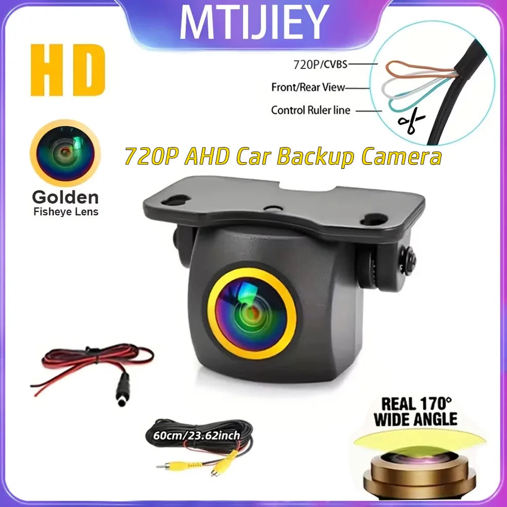720P AHD Car Backup Camera with Wide-Angle Lens and Night Vision