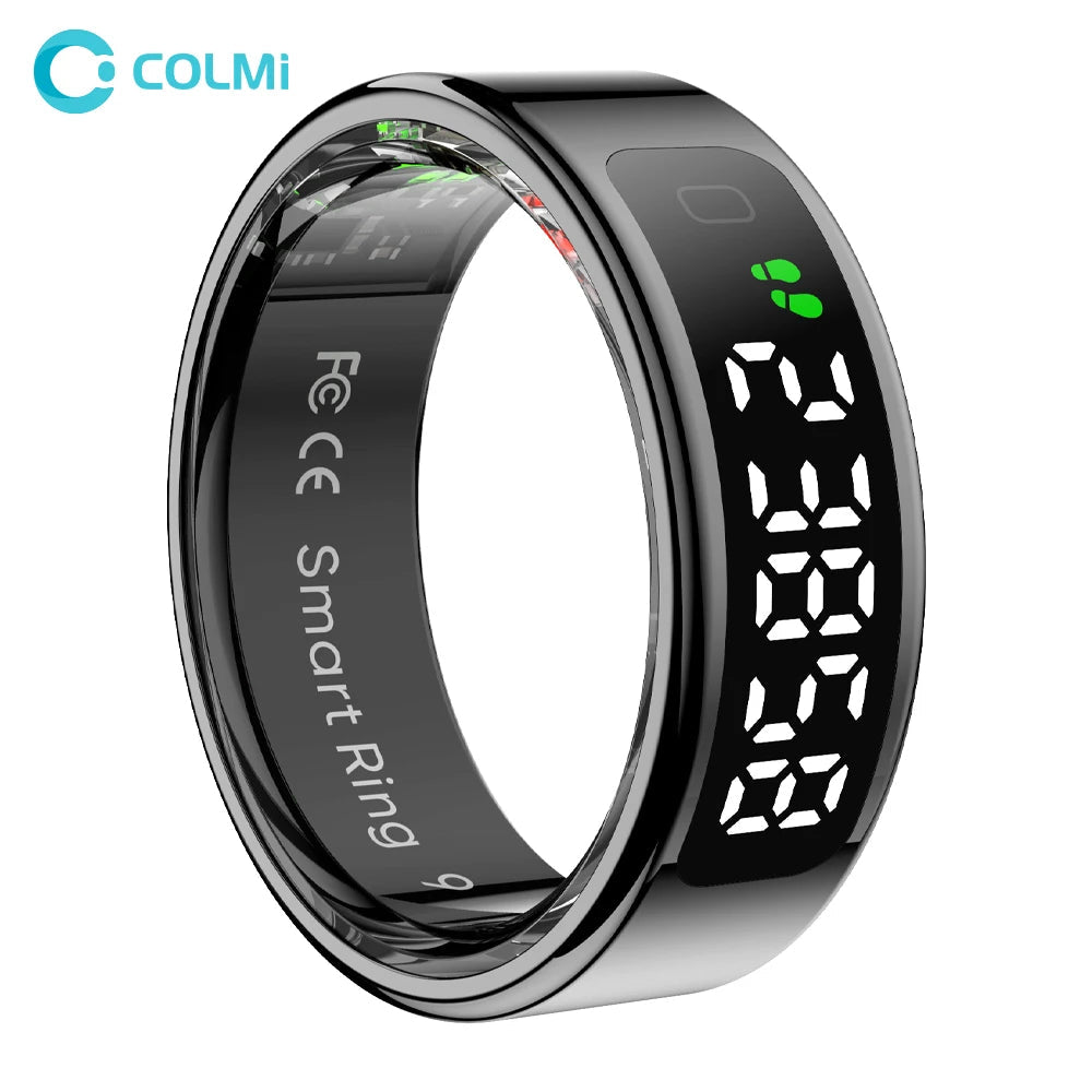 2025 COLMI R12 Smart Ring with Display Screen and Touch, Wireless Charging, Health Manager, 5 ATM Waterproof For Men Women 