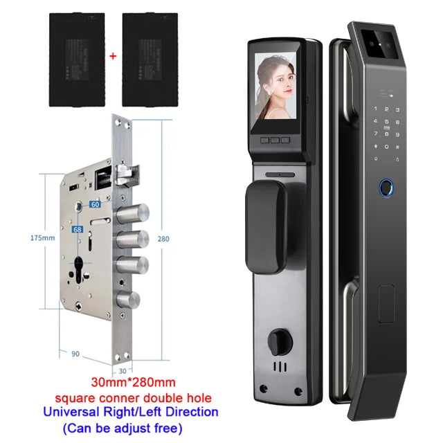 Face Recognition Digital Door Lock with Camera, Fingerprint & Keyless Entry