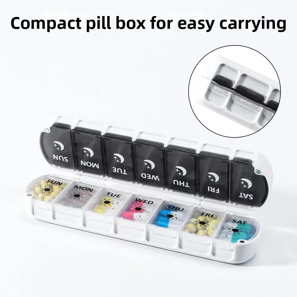 7-Day Weekly Pillbox with 14 Cells