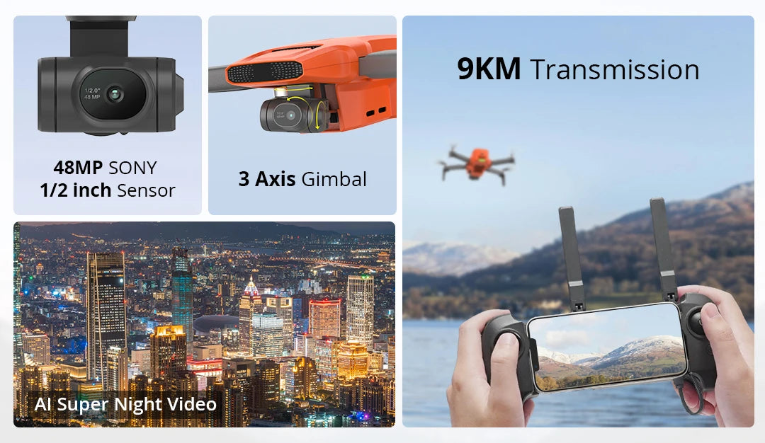 FIMI Mini 3 AI Süper Gece Video Dronu 4K Kameralı