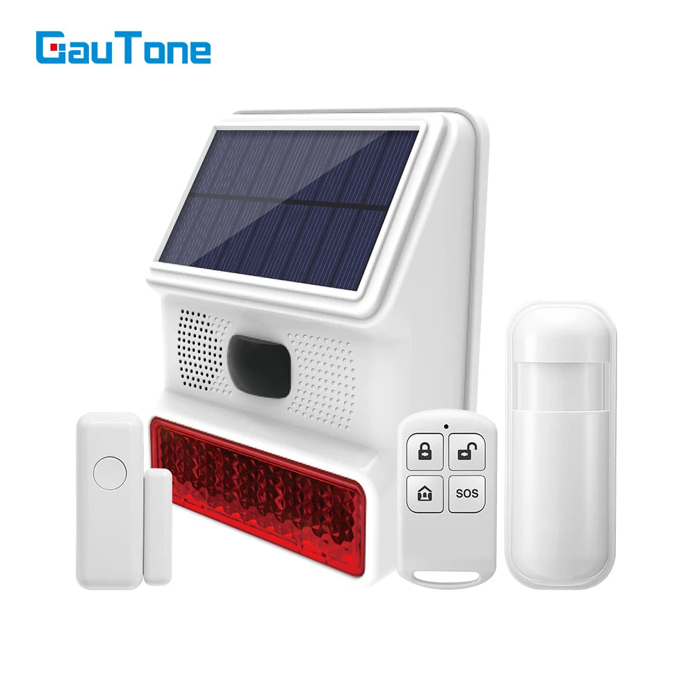Powered Strobe Sound Flash Waterproof Wireless Outdoor Solar Siren Alarm Siren for 433MHz Wifi GSM Alarm System 