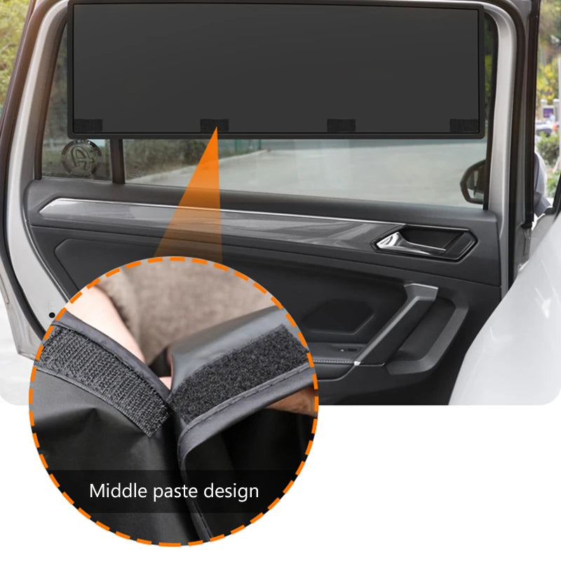 SEAMETAL 2-Section Sun Shade for Car Side Window Magnetic Curtains Sun Protection Sunshade for Children Anti-Glare UV-Blocking