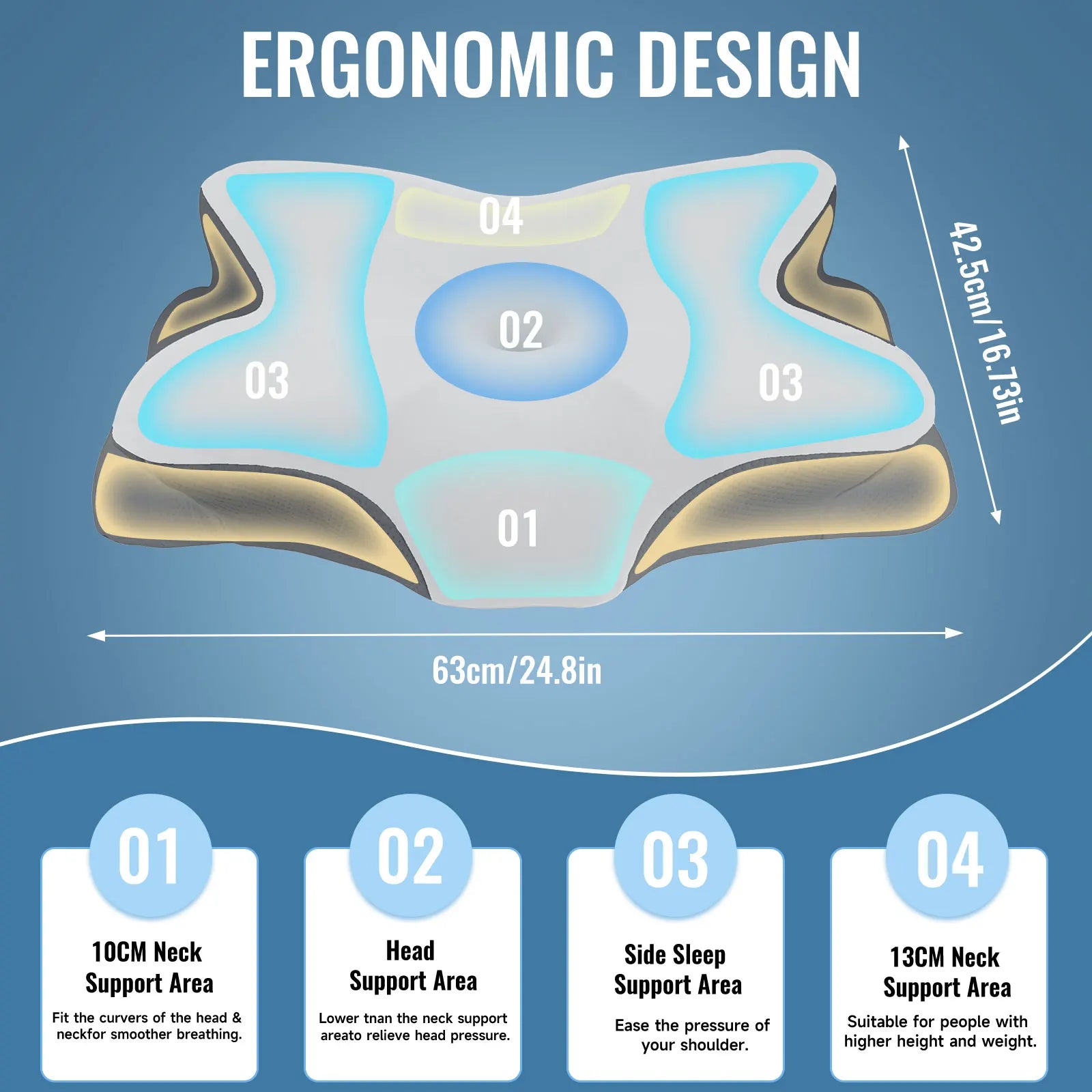 Memory Foam Nackkudde med Kylande Andningsbart Överdrag