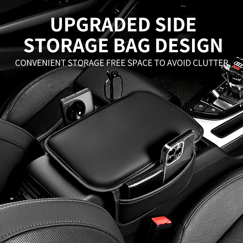 SEAMETAL Car Arm Rest Extension Cushion Anti Scratch PU Leather Armrest Cover Universal Auto Center Console Box Protector Pad