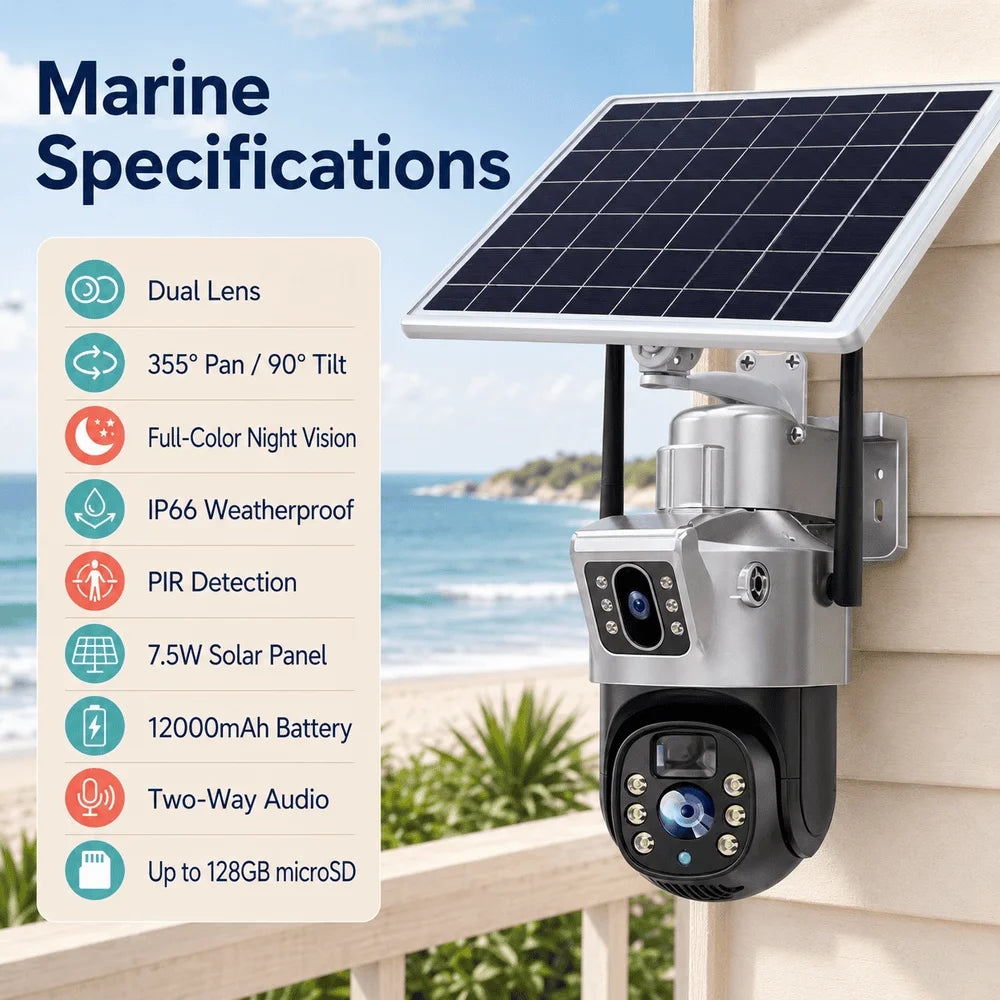 Solar 4G PTZ Outdoor Dual Lens Security Camera