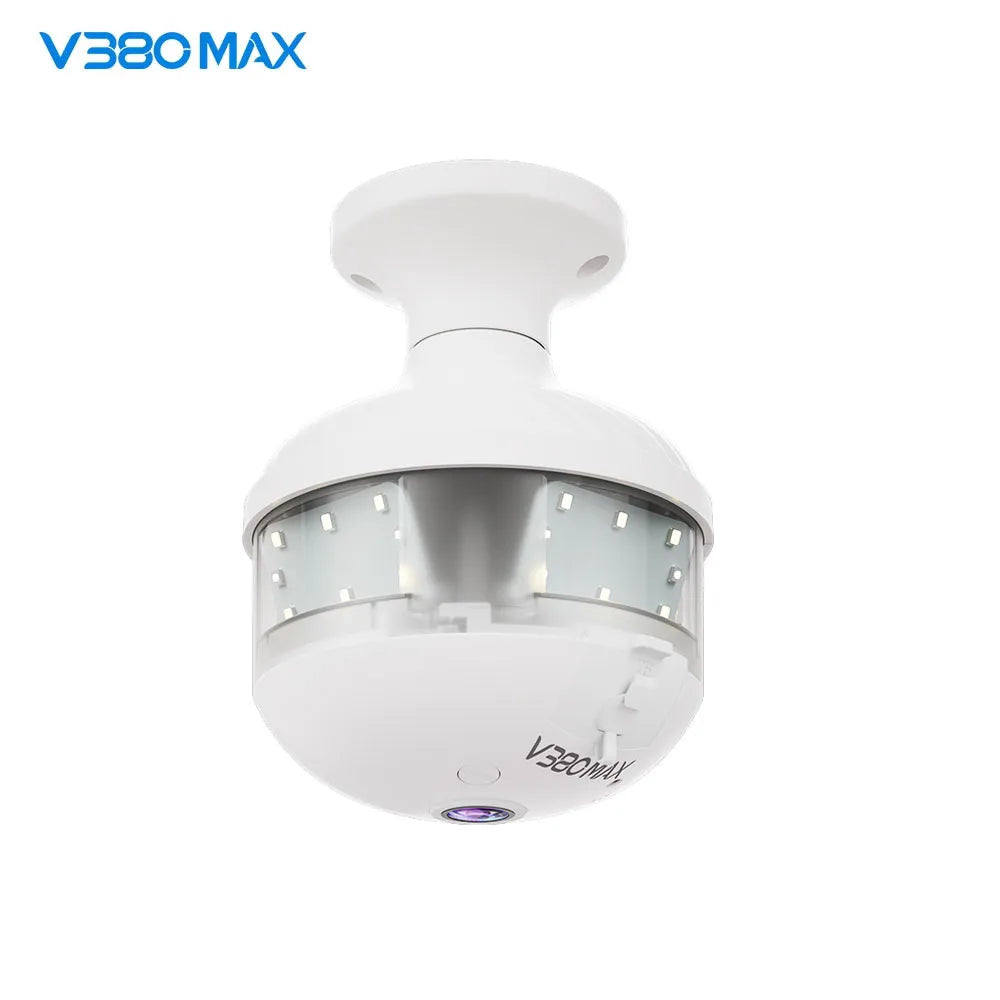2K WiFi Home Light Bulb Camera Light Bulb Camera 360 degree Panoramic IP Camera Full Color Night Vision