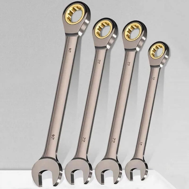 Metric Ratchet Combination Spanner, 6–32 mm Size Options