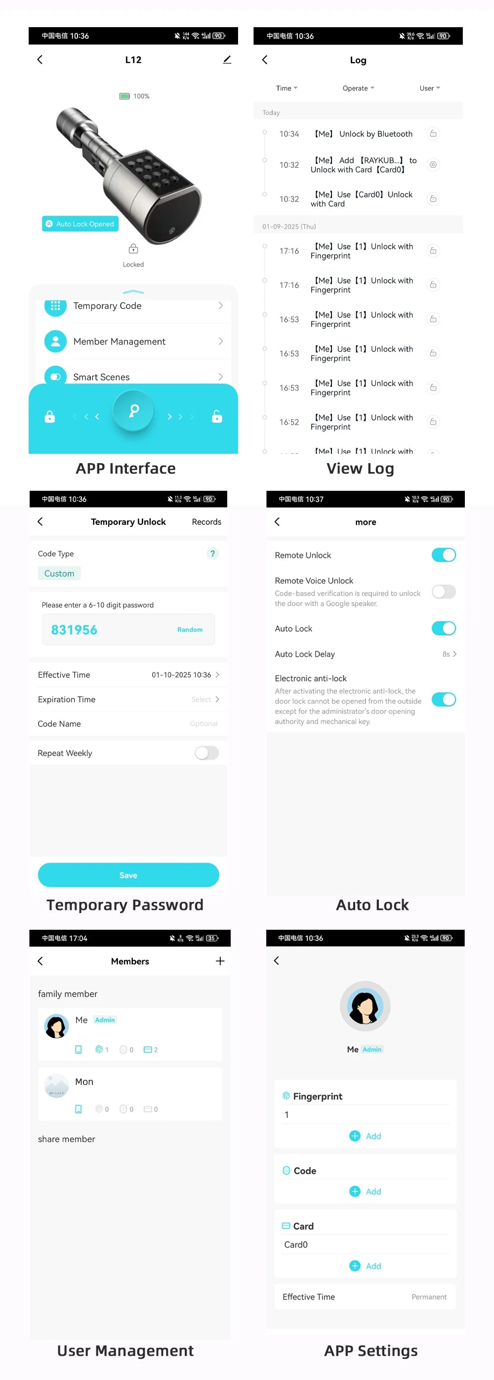 RAYKUBE L12 Tuya BLE Fingerprint Cylinder Digital Door Lock With 60/70 mm Adjustable Cylinder length Password/Key/Tuya APP Unlok