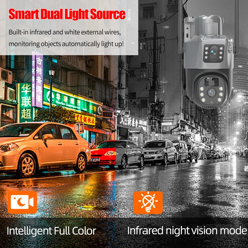 4MP 4G Solar PTZ Security Camera with Dual Displays