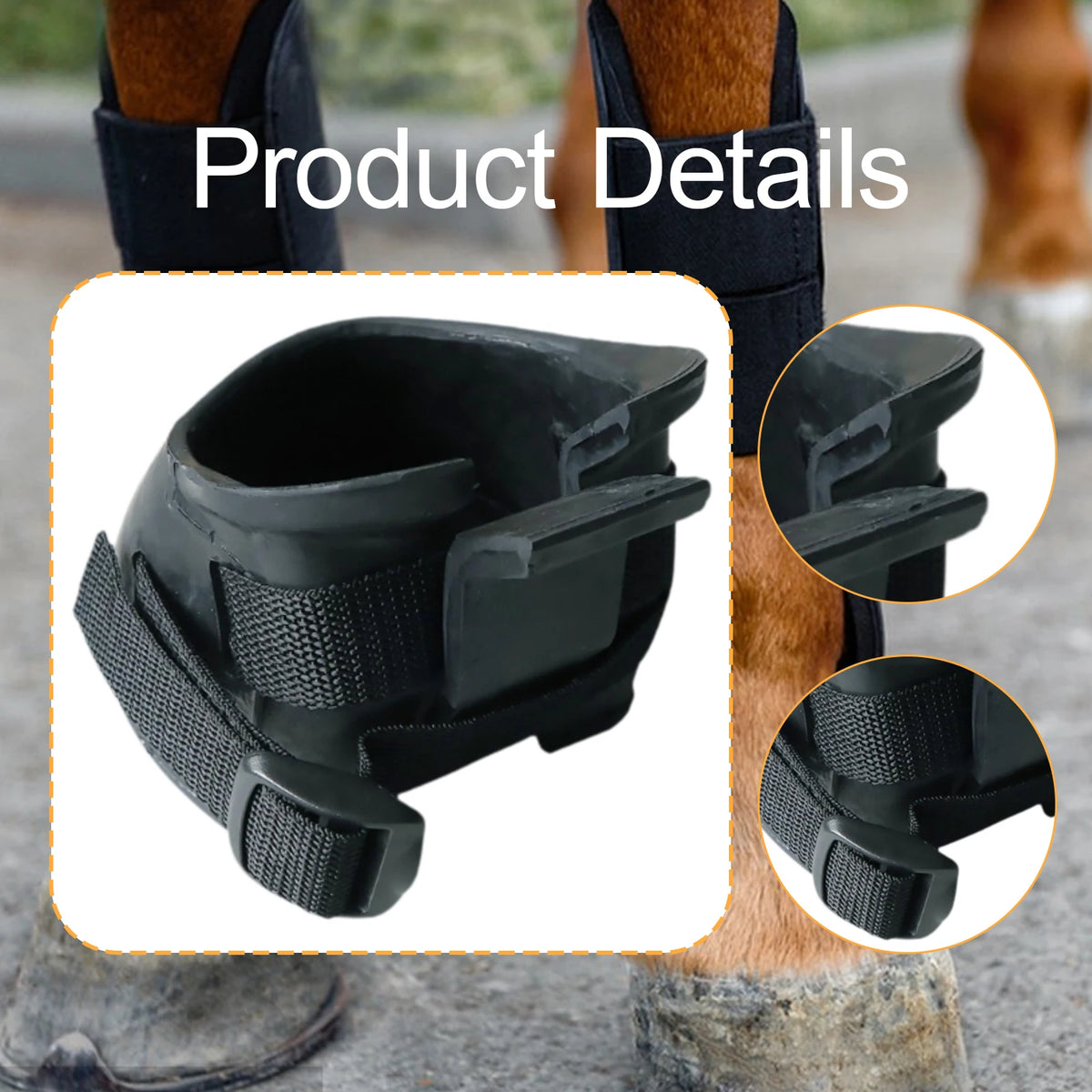 Guêtre de sabot de cheval en caoutchouc - Botte simple