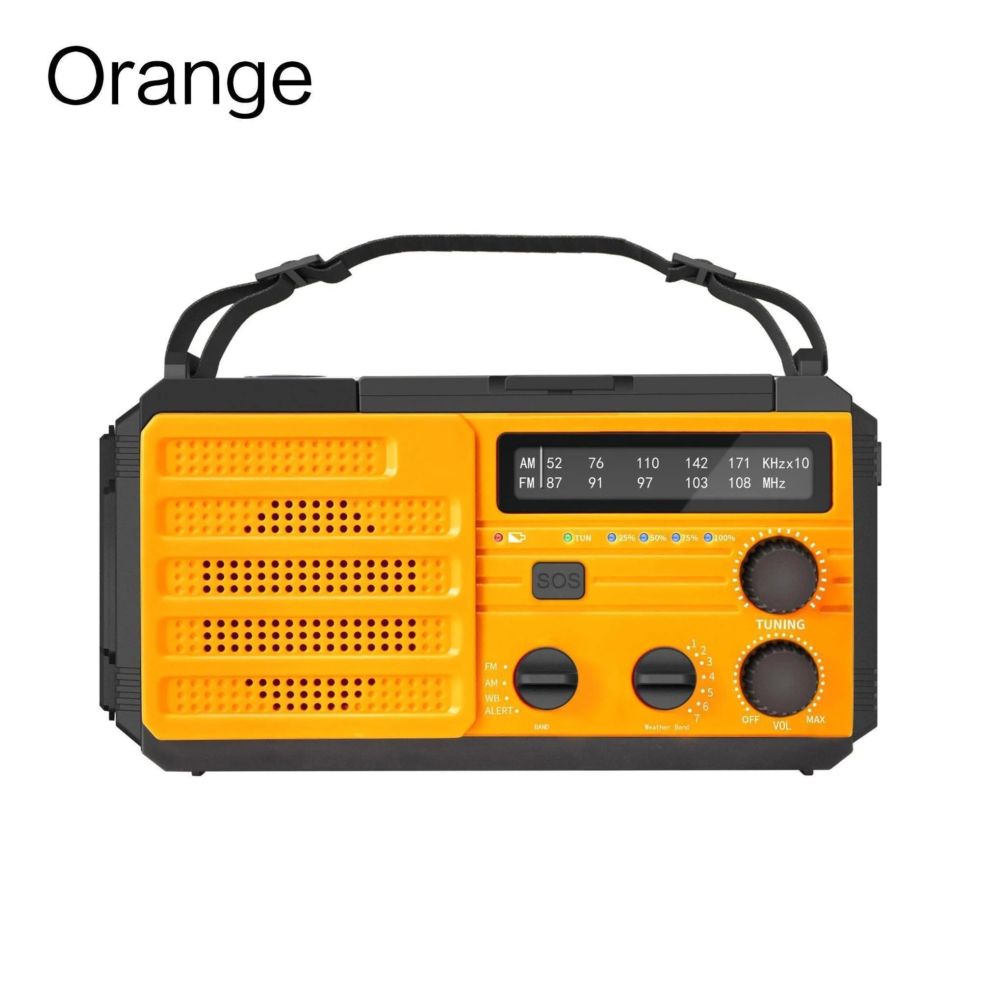 Weather Radio Emergency Multifunctional Radio FM AM WB Hand Crank Solar USB Charging 2000mAh Power Bank LED Flashlight Torch 