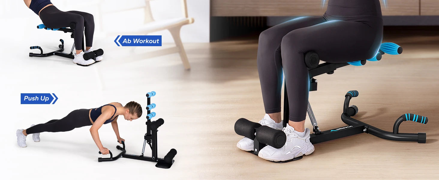 Adjustable Deep Squat Machine with Push-Up Function for Full Body Workouts