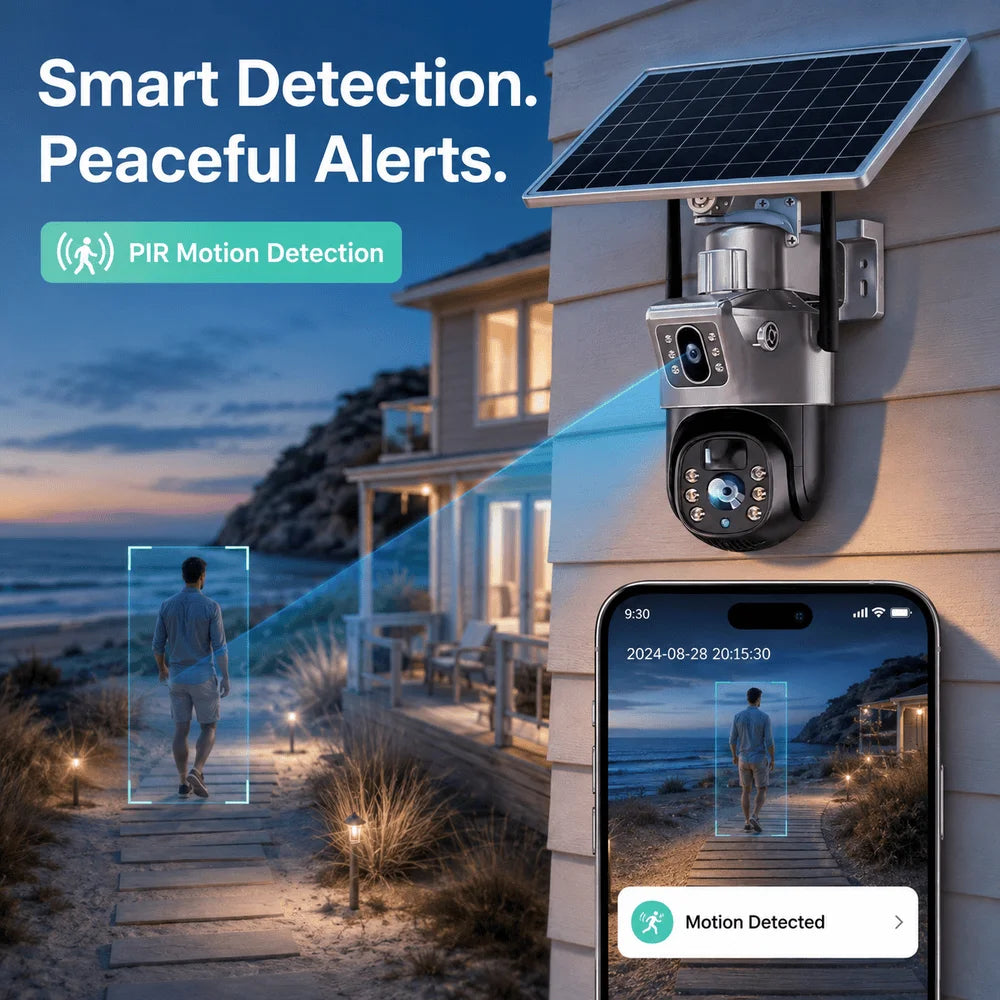 Solar 4G PTZ Outdoor Dual Lens Security Camera
