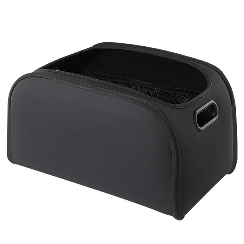 SEAMETAL Large Capacity Car Seat Organizer Universal Portable Storage Bag Zipper Side Opening Design Wear-Resistant Pu Leather