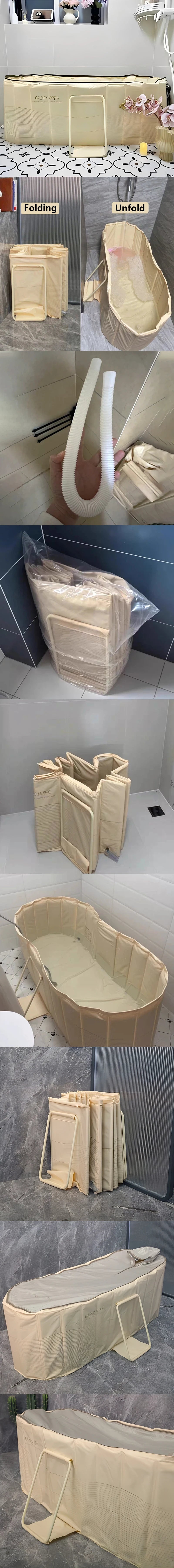 1.5m PVC Foldable Bath Tub for Full‑Body Adult Relaxation