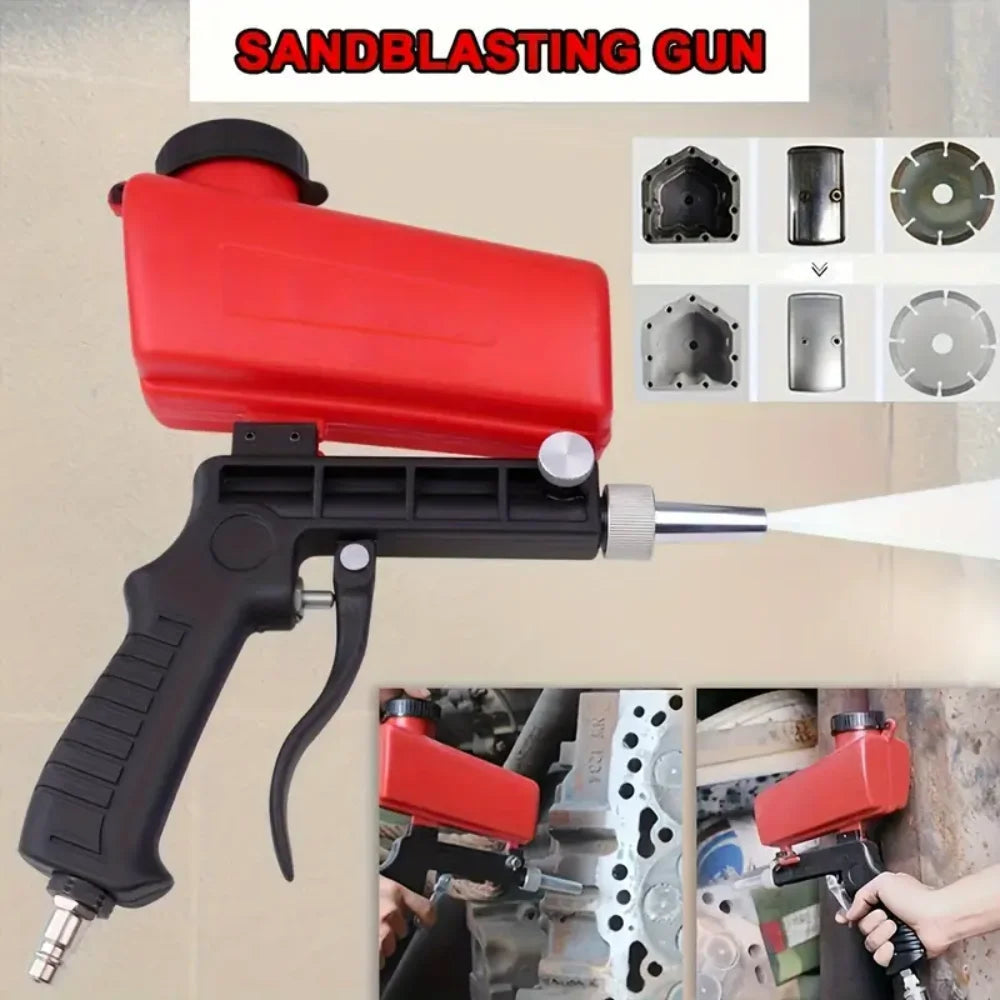 Pneumatic Sandblasting Gun 90psi Sand Blaster Paint Spray Machine Continuous Blasting Handheld Gravity Blasting Gun 