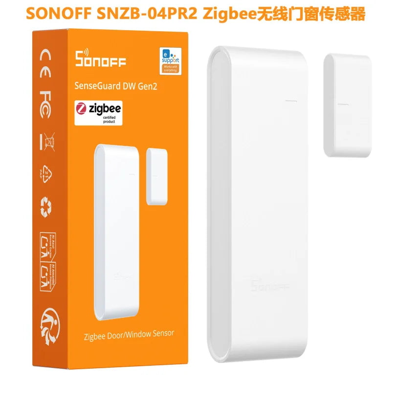 1pc SONOFF SNZB‑04PR2 Zigbee Door Window Contact Sensor, SenseGuard DW Gen2 Wireless Door Window Sensor for Home Security Alarm, Works with EWeLink, Requires Zigbee Gateway