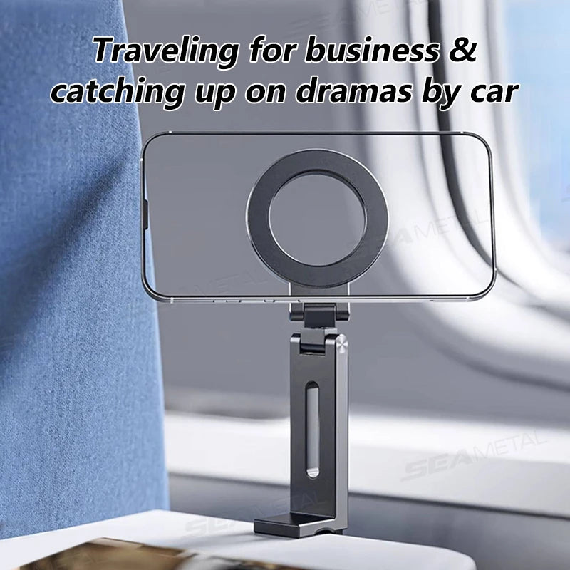 SEAMETAL Portable Magnetic Phone Mount N52 Strong Magnet Tiny Phone Holder for Traveling 360-Degree Rotation Stable Phone Stand