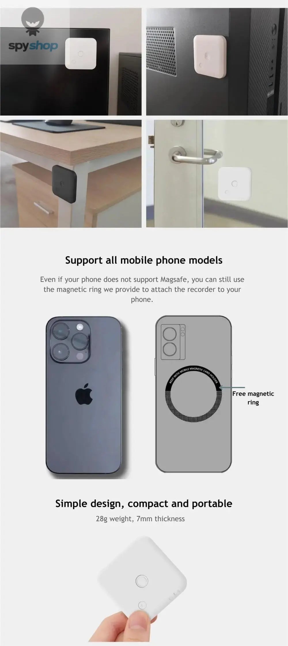 AI-Powered Ai Voice Recorder and Call Recorder with Speech-to-Text & Summarization, Supports 100 Languages, 64GB Storage Spy-shop.com