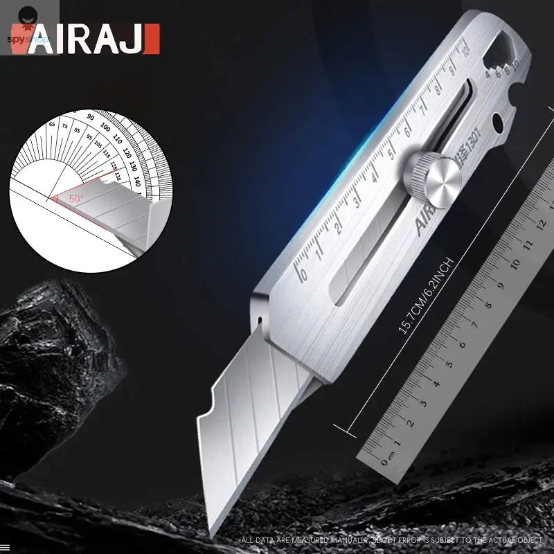 AIRAJ Multifunctional Utility Knife Retractable Sharp Cut Heavy Duty Steel Break Blade Paper Cut Industrial Grade Manual Tools 