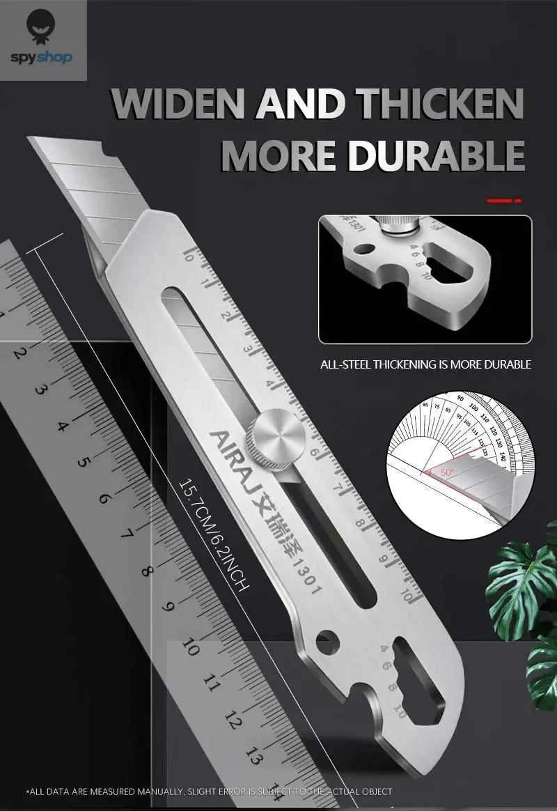 AIRAJ Multifunctional Utility Knife Retractable Sharp Cut Heavy Duty Steel Break Blade Paper Cut Industrial Grade Manual Tools 