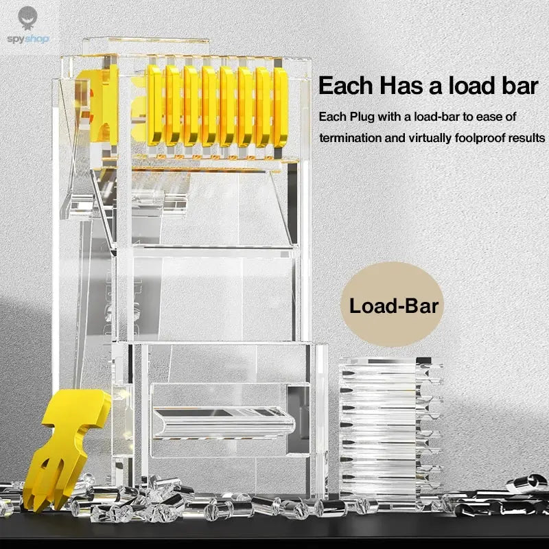 AMPCOM CAT6 RJ45 Modular Plug Connector UTP 50μ Gold-Plated Two-Pieces 8P8C Crimp End for Ethernet Cable, Bulk Ethernet Cable Spy-shop.com