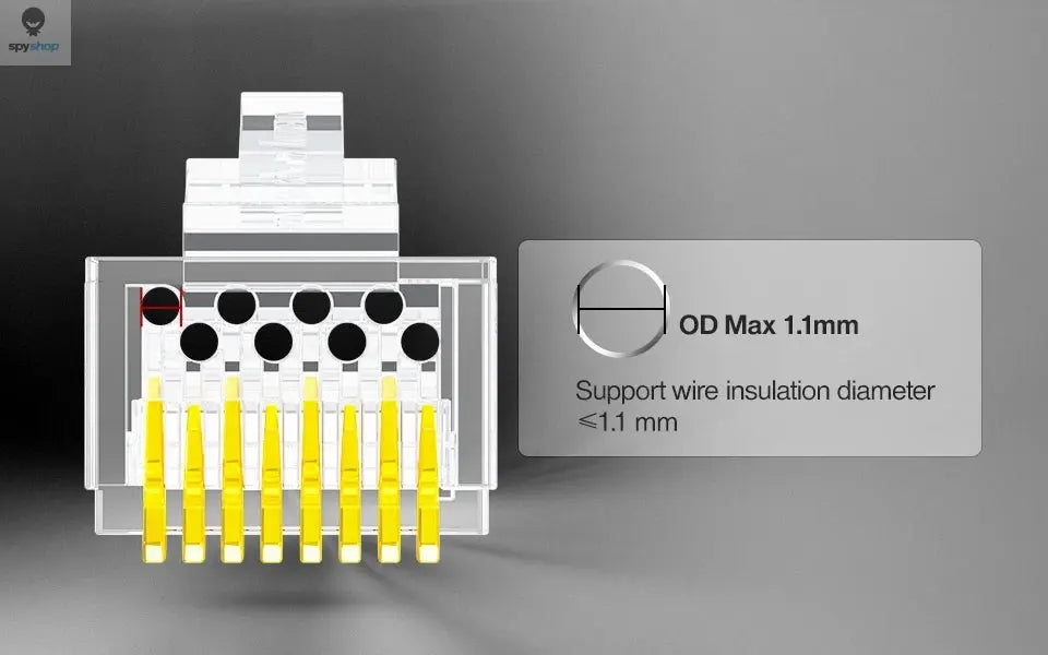 AMPCOM CAT6 RJ45 Modular Plug Connector UTP 50μ Gold-Plated Two-Pieces 8P8C Crimp End for Ethernet Cable, Bulk Ethernet Cable Spy-shop.com