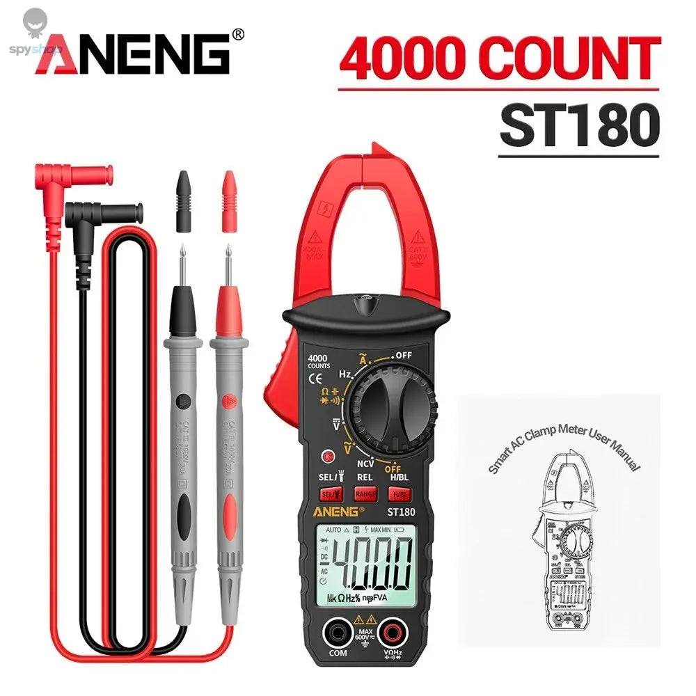 ANENG ST180 AC Current Clamp Meter  Digital 4000 Counts Multimeter Ammeter Voltage Tester Car Amp Hz Capacitance NCV Ohm Tool 
