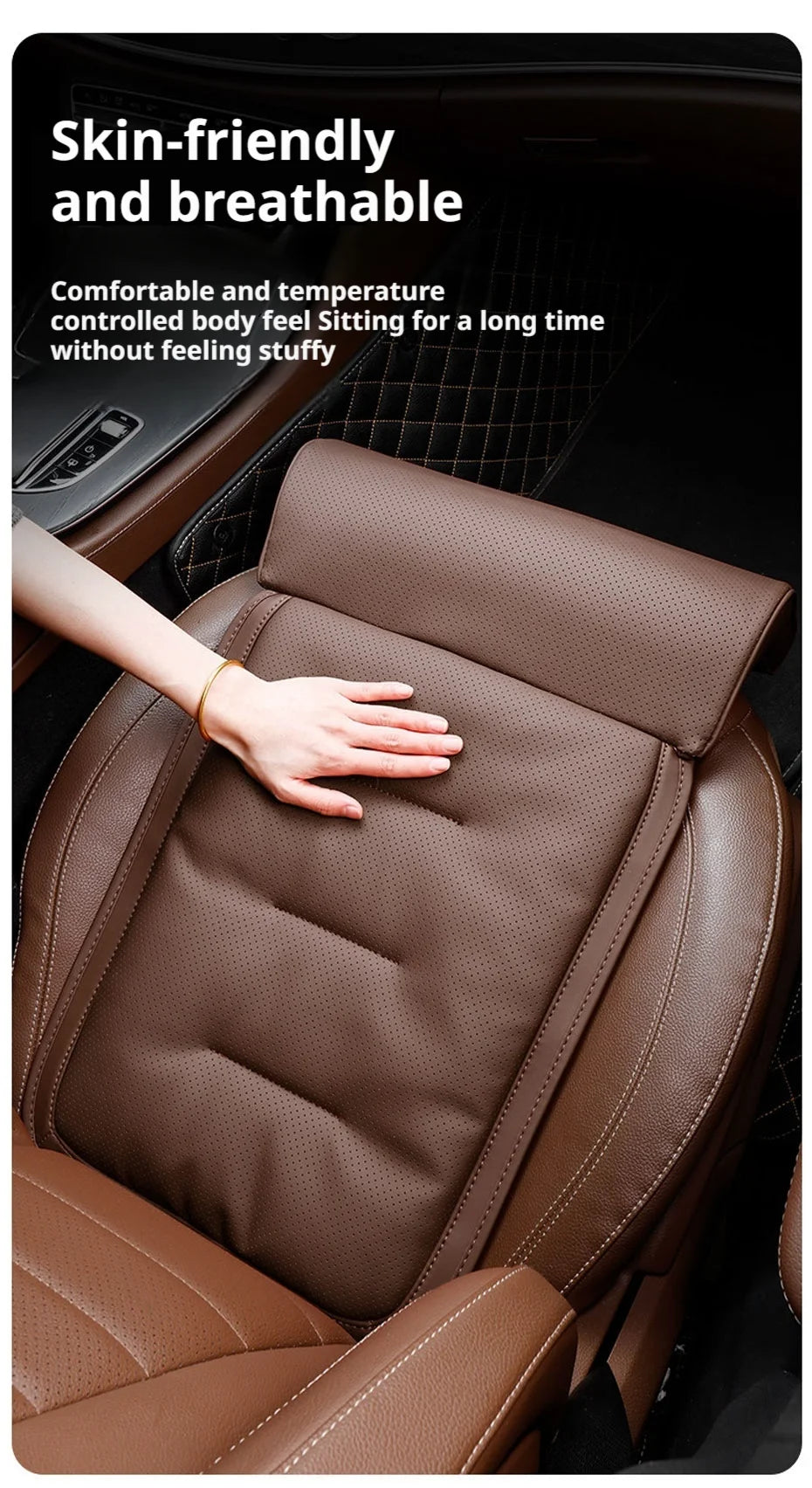 SEAMETAL Car Seat Cushion with Leg Support Cushion Breathable Seat Extender Cushion Anti Slip Universal Seat Protection Cover