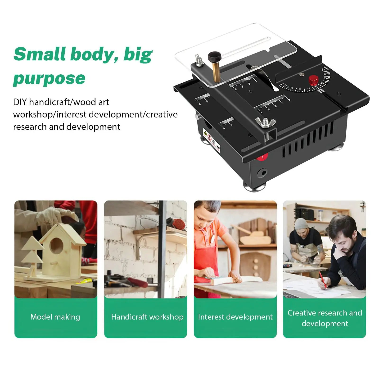 DC24V Mini Table Saw 96W High‑Power 7‑Speed Bench Saw