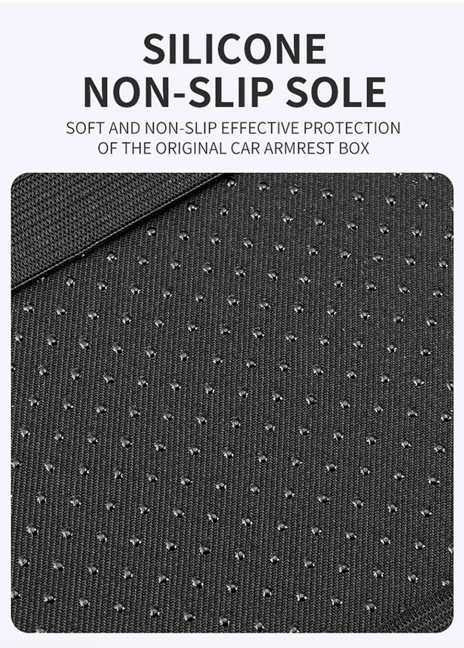 SEAMETAL Car Arm Rest Extension Cushion Anti Scratch PU Leather Armrest Cover Universal Auto Center Console Box Protector Pad