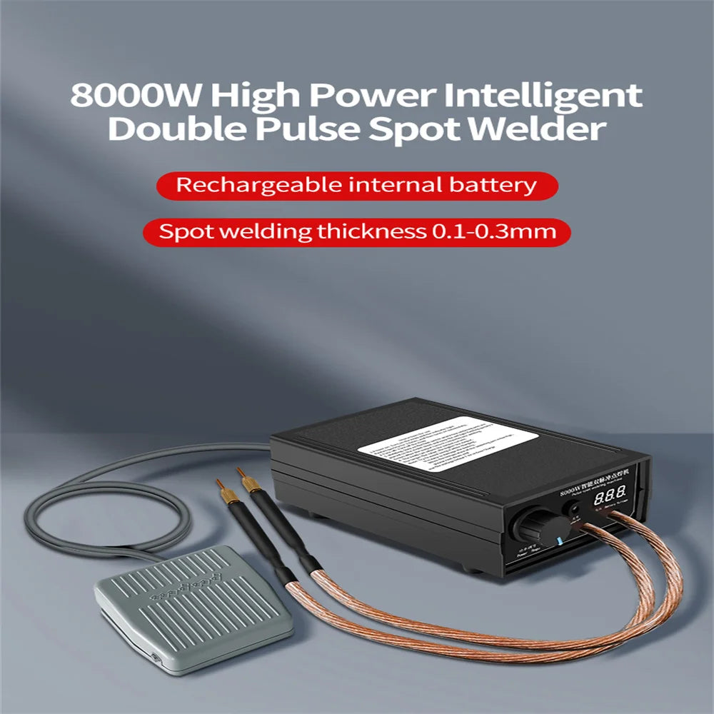 8000W Handheld Spot Welder for 18650 Battery Packs
